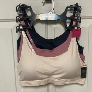 Vince Camuto 3-Pack Wireless Bralettes — Cream, Mauve & Navy